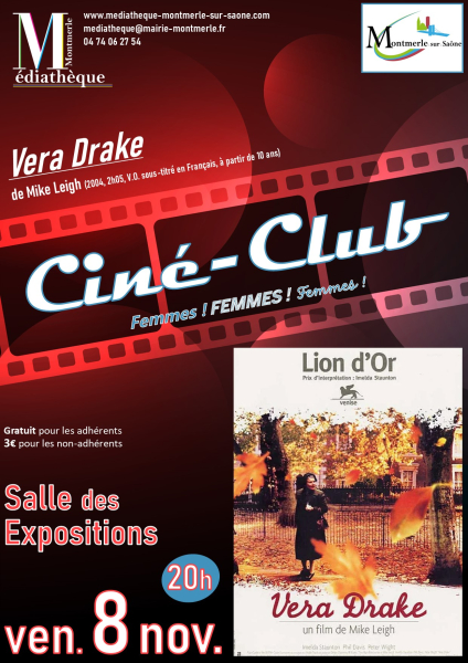 2024 11 08 CinClub_affiche Vera Drake